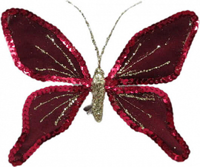 Декоративная фигура New Star бабочка вельвет 15 см 