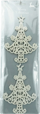 Декоративная подвеска Shunda Елочка белая 2 шт 14 см SDK1922914