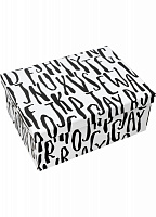 Коробка подарочная прямоугольная белая с черными буквами 111020682 21х15 см