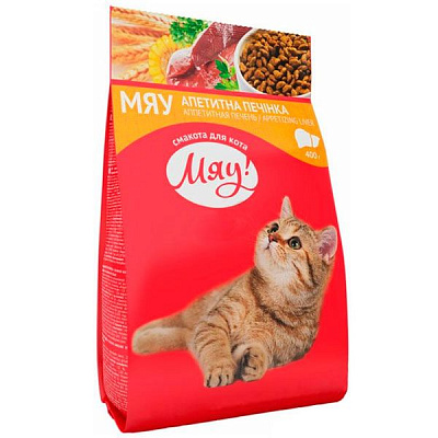 Корм Мяу аппетитная печенка 400 г 