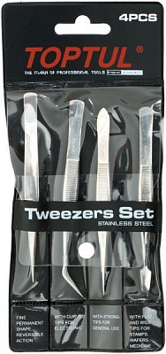Пинцет Toptul 4 шт. JGAA0401