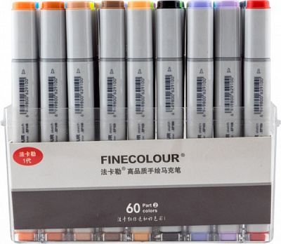Набор двусторонних маркеров FINECOLOUR Sketchmarker 60 цветов EF100-TB60 разноцветный 