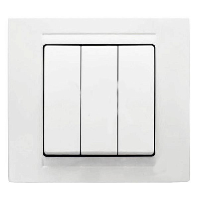 Выключатель трехклавишный Gunsan Moderna без подсветки 16 А 250В IP20 белый MD 29 11 160