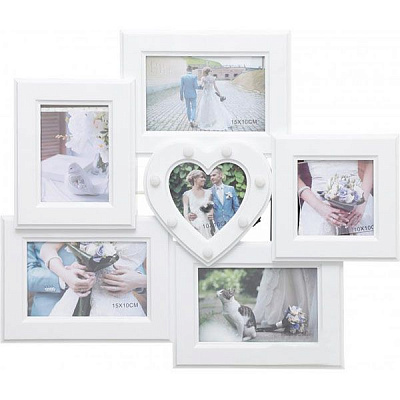 Фоторамка Коллаж LED 6 шт белая