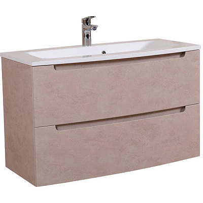Тумба подвесная Aqua Rodos HeadWay 100 см бетон бежевый под умывальник из искусственного камня 100