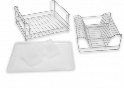 Сушилка для посуды настольная двухуровневая хром KB010