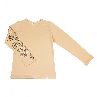Футболка с длинным рукавом Danaya р.140 бежевый с рисунком ШЯ19-33 