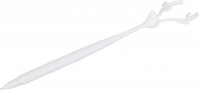 Ручка гелевая Олень белый корпус 