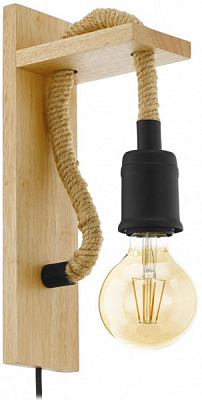 Бра Eglo Rampside 1x28 Вт E27 чорний/коричневий 43197