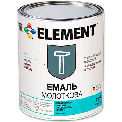 Емаль Element алкідна антикорозійна 3 в 1 молоткова чорний глянець 0,7кг