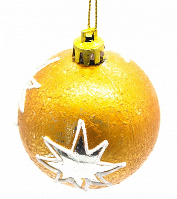 Куля новорічна Зірка d60 1693 60 мм золото 1693