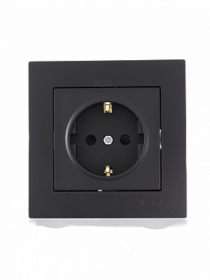 Механізм розетки 1 із заземленням Lezard Vesna IP20 антрацит 742-4288-124B