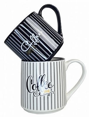 Чашка Vittora Кофе в полоску, 440 мл