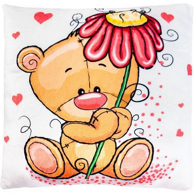 Подушка декоративная Stip Мишка с цветочком 35 см
