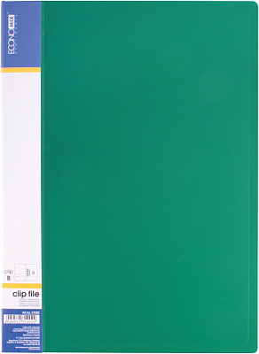 Папка А4 з боковим притиском CLIP В зеленая E31202-04 Economix