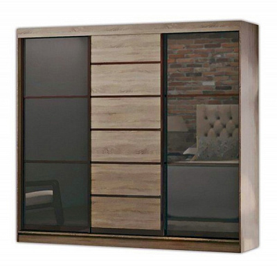 Шафа-купе Sophie D3 MatroLuxe ДСП 2400x616x2200 мм дуб сонома двері ДСП/скло