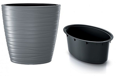 Горщик для квітів Prosperplast MAZE 600 мм h-585 мм овальний біло-сірий