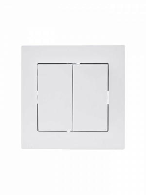 Вимикач двоклавішний Lezard Vesna білий 742-0288-101