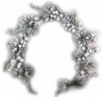 Гирлянда хвойная заснеженная с ягодами