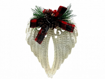 Ялинкова іграшка Крила 14 см білий LD21024