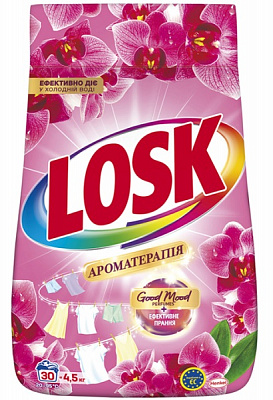 Порошок для машинной и ручной стирки Losk АТ Эфирные масла и аромат Малазийского цветка 4,5 кг