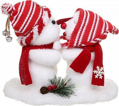 Декоративная фигура Пара снеговиков F418A643-1 20 см 