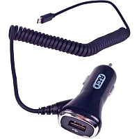 Зарядний пристрій PULSO C-2407BK 1 х USB з кабелем micro USB Type C