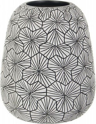 Ваза полирезиновая серая Flower 22,5х22,5х25,5 см