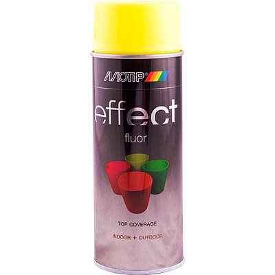 Краска аэрозольная Motip Deco Effect флуоресцентная желтый 400 мл