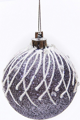 Шар новогодний Искра белый с серебристым