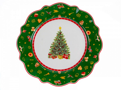 Блюдо кругле Christmas Delight green 21 см 985-116 Lefard