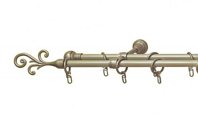 Карниз ОМиС PD двойной укомплектованный d16 мм 160 см золото 