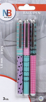 Набор ручек шариковых Ningbo Johnshen Stationery Co. Ltd Для девушек синий 3 шт. 