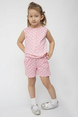Полукомбинезон для девочек Luna Kids р.110-116 белый с розовым №0031/16196 