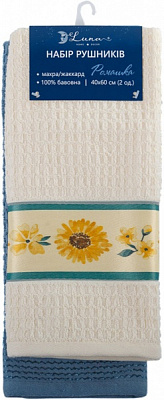 Набор полотенец кухонных жаккард Ромашка (2 шт./уп.) 40x60 см мульти Luna 