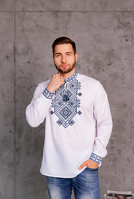 Сорочка Galychanka Гордій Msh-66-ls р. XXL білий із синім