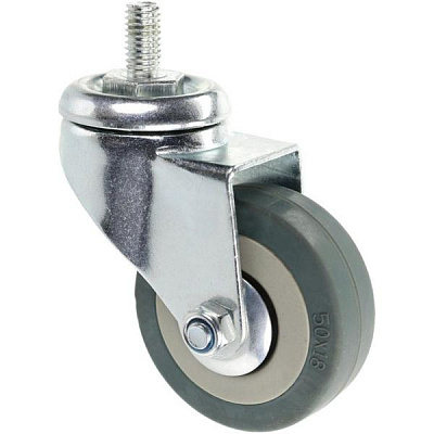 Ролик мебельный резиновый с штифтом d50 мм