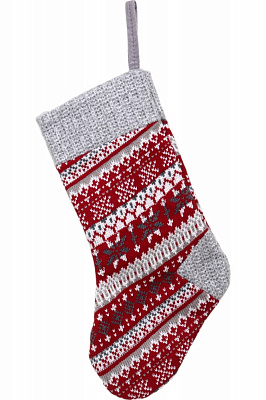 Декорація новорічна Чобіток різдвяний в'язаний AH222169-1 41 см