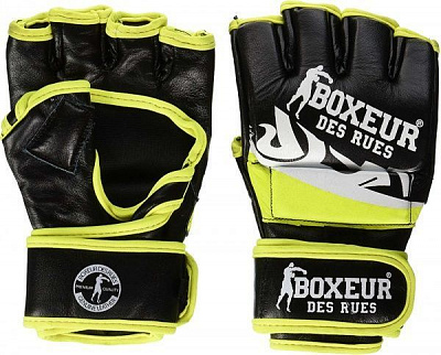 Перчатки для MMA Boxeur Des Rues р. L черный с салатовым