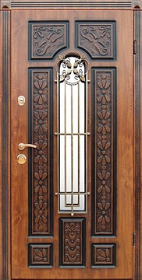 Дверь входная Abwehr АП1-127 (V) (K7) (СПЗ) (ЗК) 086П (ЗД+ПТ2) дуб золотой 2050х860мм правая