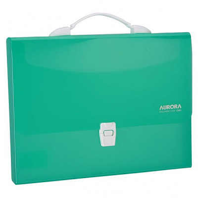 Папка-портфель EB50452 зелен 1отд А4 на замке Aurora Deli