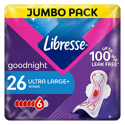 Прокладки гігієнічні Libresse Ultra Goodnight Large 26 шт.