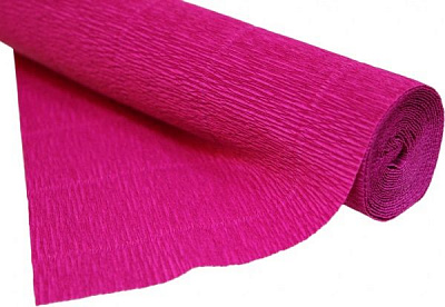 Бумага креповая 100%, малиновая 50*200см