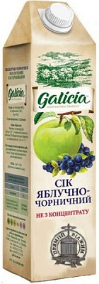 Сок Galicia Яблочно-черничный неосветленный пастеризованный 1л (4820151001314) 
