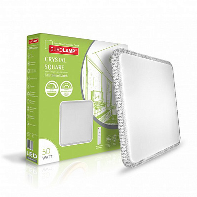 Світильник світлодіодний Eurolamp Crystal Square білий 3000-6500 К LED-SL-50W-T16