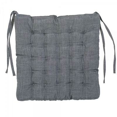 Подушка на стул Гавана квадрат стеганая 38х38х5 темно-серая