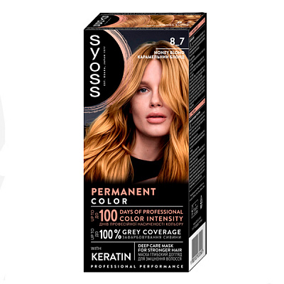 Стойкая крем-краска Syoss SalonPlex 8-7 карамельный блонд 115 мл