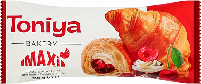 Круассан Toniya с наполнителями со вкусом вишни и ванили Maxi Toniya 110г