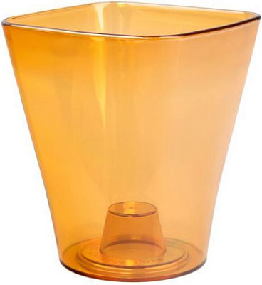 Кашпо для орхідей Оранжерея «Квадро» квадратний 3л помаранчевий