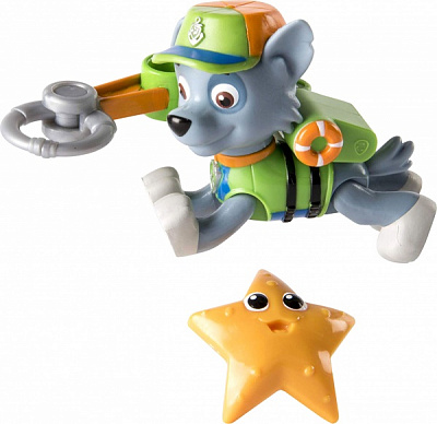Фигурка Spin Master Щенячий патруль Рокки с механической функцией серия Щенки-супергерои 